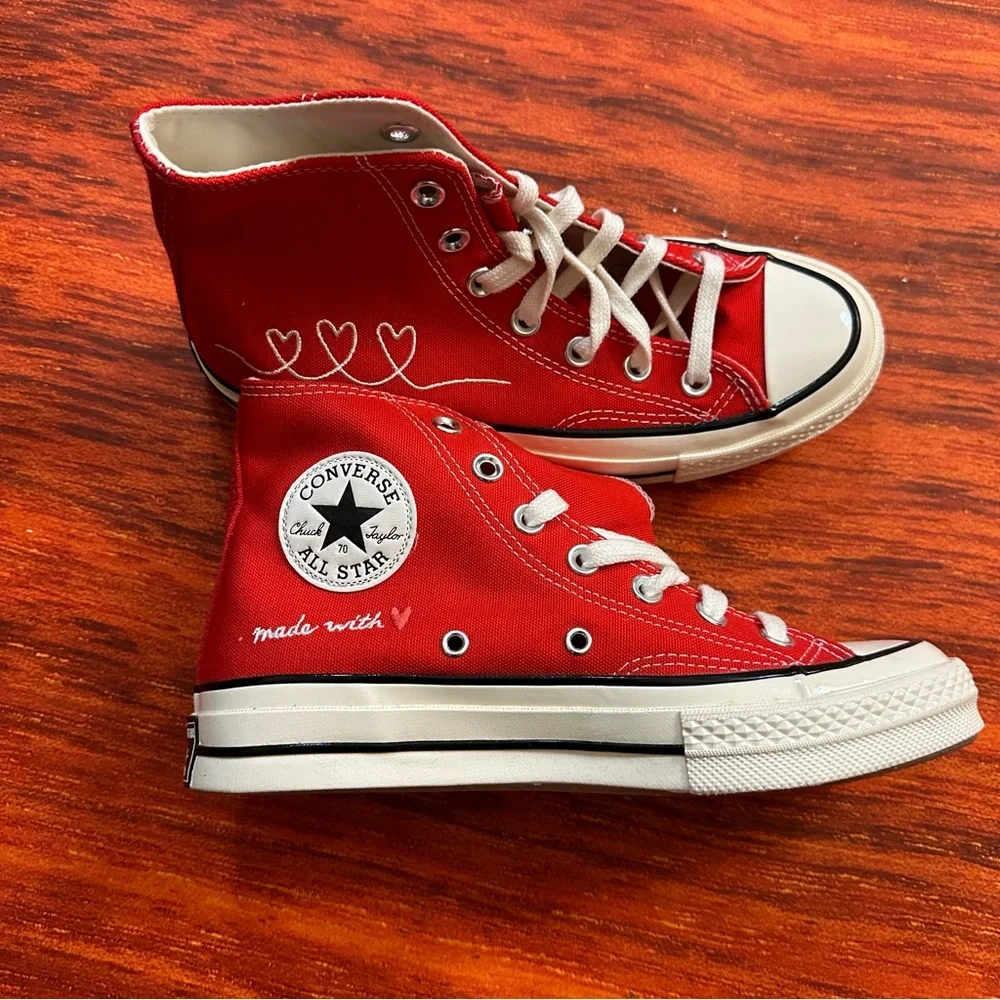 Brand New Converse Chuck Taylor Hi Valentine’s Day “Made With Love” Shoes - Sz 7 - Picture 1 of 7